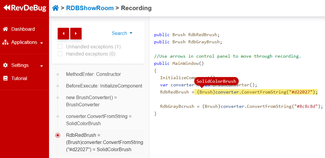 Monitor - code view
